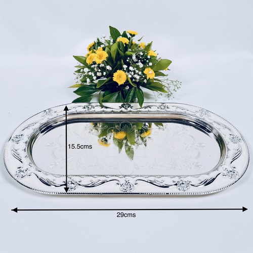German Silver Oval Tray