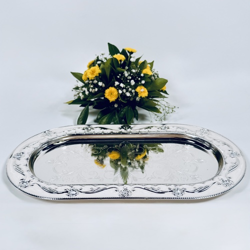 German Silver Oval Tray